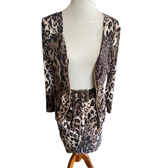 Chic Leopard Print Two-Piece Skirt Set | NWOT Size Medium - Picture 10 of 12